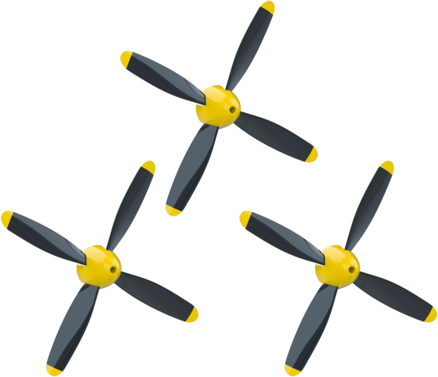 Leambe four-blade spare RC plane propeller sets compatible with P-51 Mustang and P-40 Warhawk models